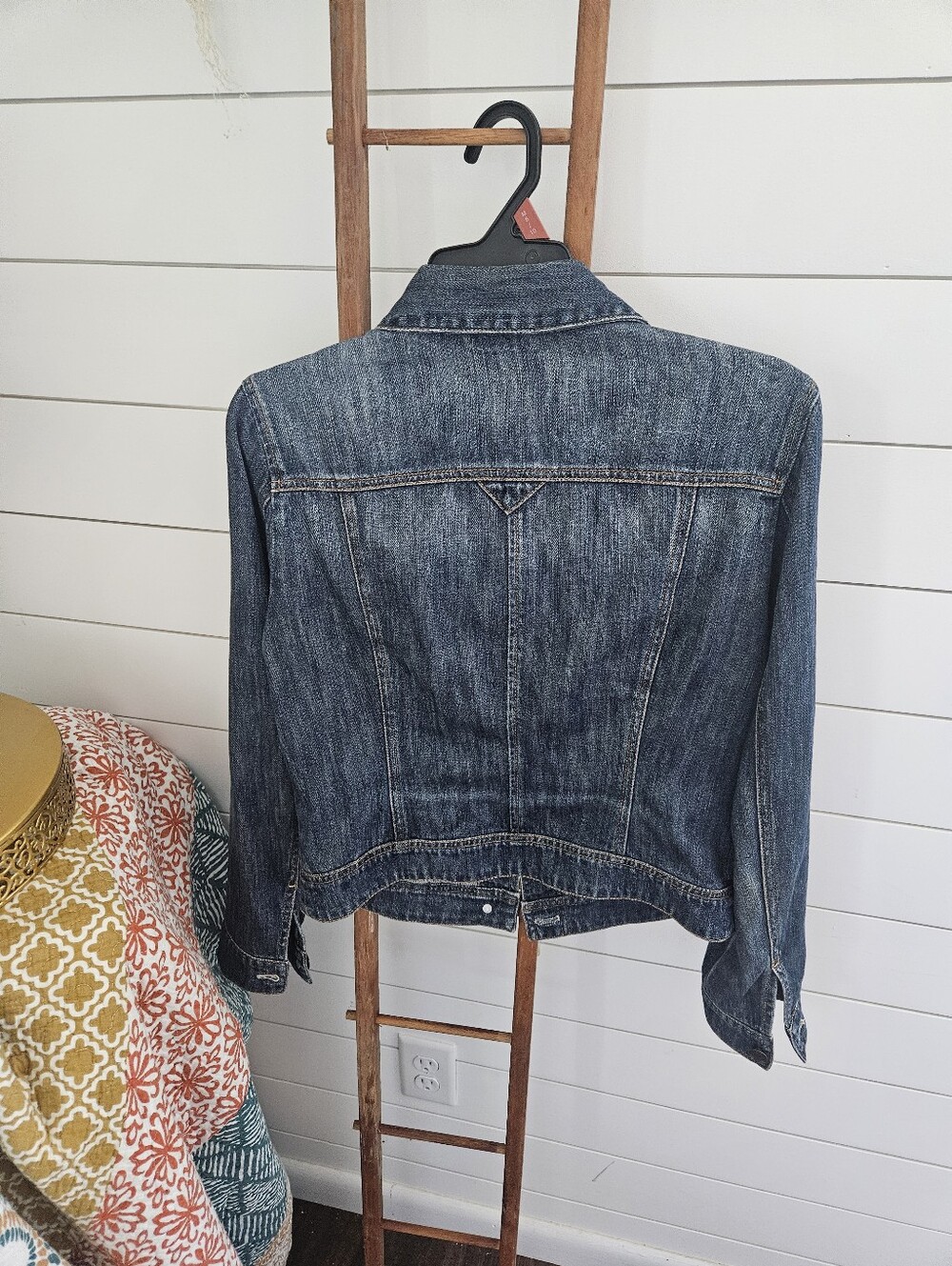 New York & Company Distressed Blue Denim Jacket - Picture 2 of 3